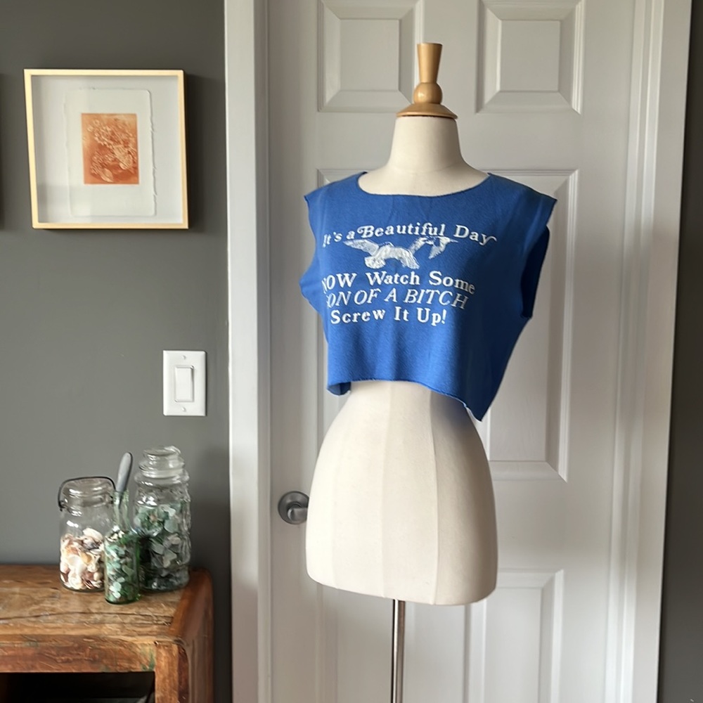Vintage "son of a b!tch" cropped sweatshirt
